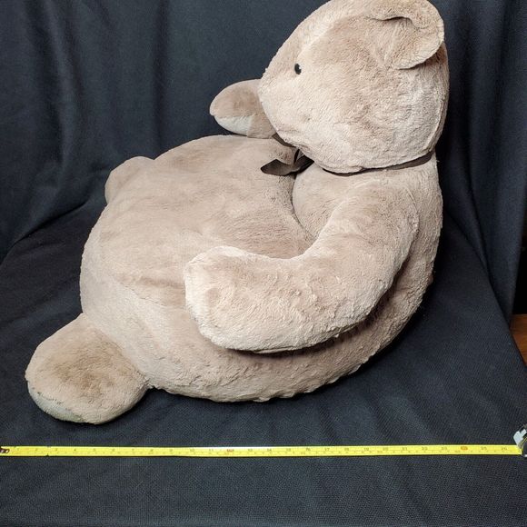 Pottery Barn Kids Bear Plush CRITTER CHAIR Brown Bow Photo Shoot Storytime 24x24 - Picture 10 of 15